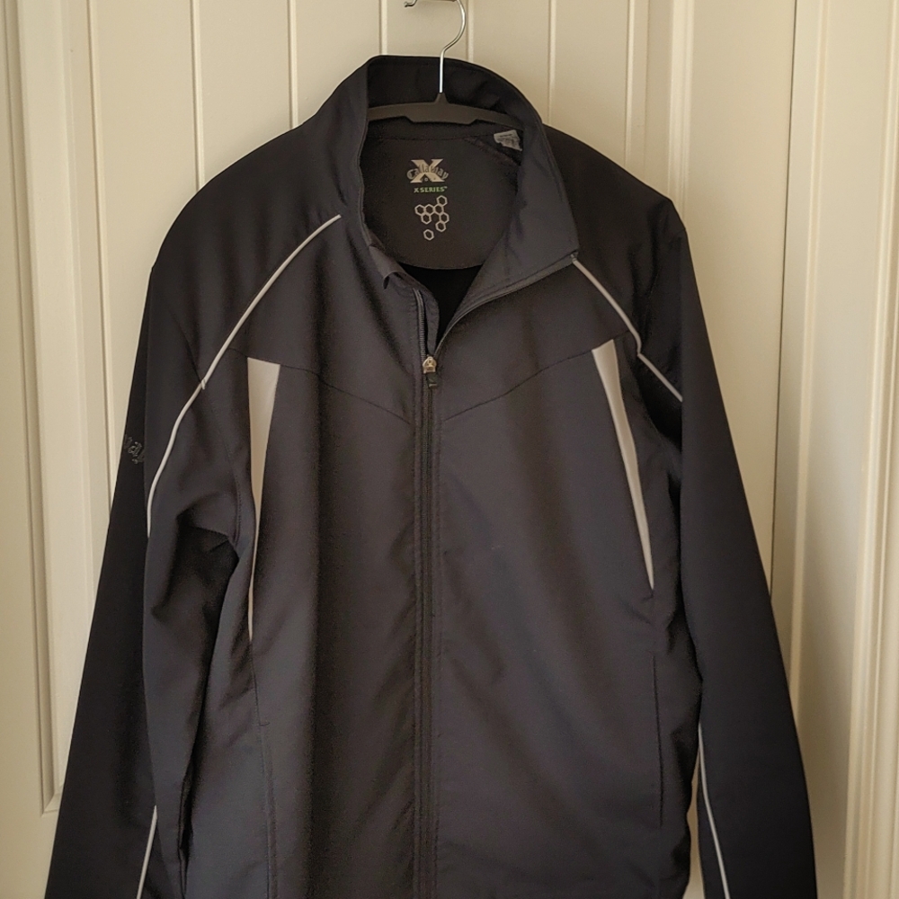 Men's Callaway Black with White Trim Full Zip Golf Jacket Size M